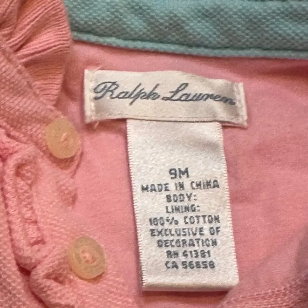 Ralph Lauren Pink Ruffle Romper sz 9 months Ralph Lauren Bubble Romper